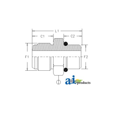 A & I Products Straight Connector JIC Male-Metric Male, 2 pk 1.75" x4" x1.75" A-7400-05-14